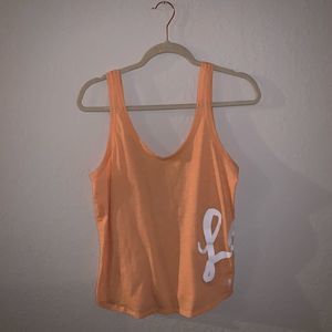 orange Victoria Secret Love VS tank top
